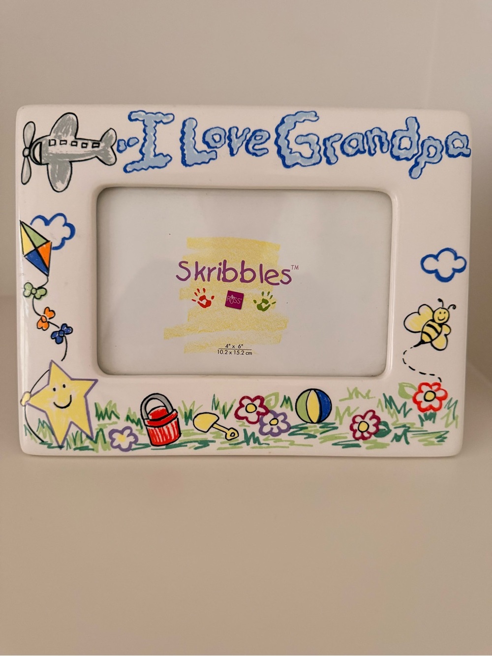 Russ I Love Grandpa Skribbles Ceramic 4x6 Photo Frame